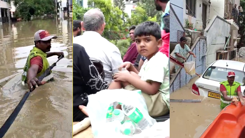 ಭಾರೀ ಮಳೆಗೆ Sai Layout ಜಲಾವೃತ ; ಜನರ ರಕ್ಷಣೆಗೆ ಹರಸಾಹಸ Sai Layout