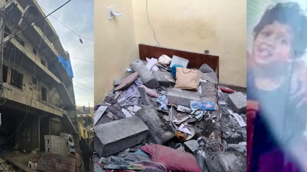 ನಿರ್ಮಾಣ ಹಂತದ ಕಟ್ಟಡದಿಂದ ಸಿಮೆಂಟ್ ಇಟ್ಟಿಗೆ ಬಿದ್ದು ಮಗು ಸಾವು